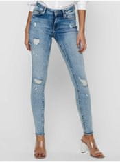 ONLY Modré dámské skinny fit džíny s potrhaným efektem ONLY Blush XS/32