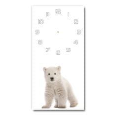 Wallmuralia Moderní hodiny nástěnné Polární medvěd bílé 30x60 cm