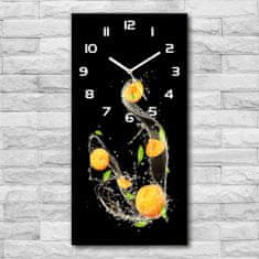 Wallmuralia Moderní hodiny nástěnné Pomeranče bílé 30x60 cm