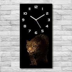 Wallmuralia Moderní hodiny nástěnné Jaguár bílé 30x60 cm