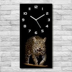 Wallmuralia Moderní hodiny nástěnné Jaguár bílé 30x60 cm