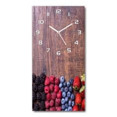 Wallmuralia Moderní hodiny nástěnné Lesní ovoce bílé 30x60 cm