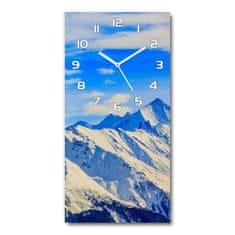 Wallmuralia Moderní hodiny nástěnné Hory zima bílé 30x60 cm