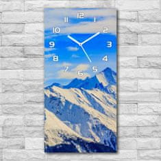 Wallmuralia Moderní hodiny nástěnné Hory zima bílé 30x60 cm