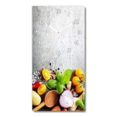 Wallmuralia Moderní hodiny nástěnné Zelenina bílé 30x60 cm