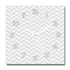 Wallmuralia Skleněné hodiny čtverec Geometrické pozadí bílé 30x30 cm