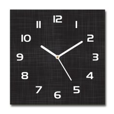Wallmuralia Skleněné hodiny čtverec Lněná textura bílé 30x30 cm