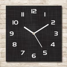 Wallmuralia Skleněné hodiny čtverec Lněná textura bílé 30x30 cm