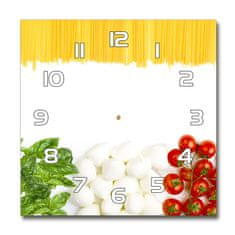 Wallmuralia Skleněné hodiny čtverec Italská vlajka bílé 30x30 cm