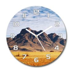 Wallmuralia Skleněné hodiny kulaté Namíbie skály bílé fi 30 cm