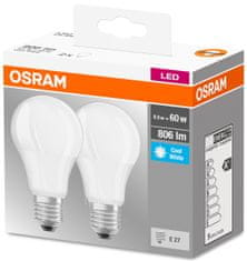 Osram 2x LED žárovka E27 A60 8,5W = 60W 806lm 4000K Neutrální bílá