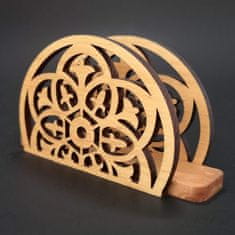 AMADEA Dřevěný stojánek na ubrousky s orientálním motivem, masivní dřevo, 12,5x6,5x3,5 cm