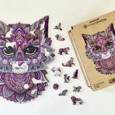 Lubiwood Dřevěné puzzle Zvědavá kočka A4 Premium Box 150 dílků