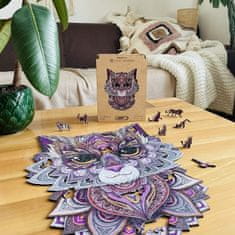 Lubiwood Dřevěné puzzle Zvědavá kočka A4 Premium Box 150 dílků