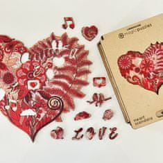 Lubiwood Dřevěné puzzle Srdce Mandala Jigsaw A4 Premium Box 150 dílků