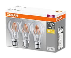 Osram 3x LED žárovka B22d A60 7W = 60W 806lm 2700K Teplá bílá