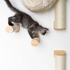 RHR Quality Kočičí stěnový systém Cat Wall – Nástěnná sada sisalových tyčí (krémová)