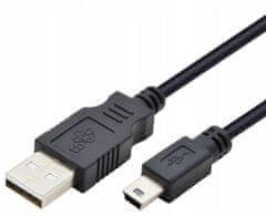 Kabel AKTBXKU3PBAW30B USB A - miniUSB typ B černý 3m