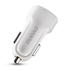 DUDAO nabíječka do auta 2x USB 2.4A + USB kabel 3v1 Lightning / Type C / micro USB kabel (R7) - Bílá KP14093