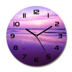 Wallmuralia Skleněné hodiny kulaté Nápad slunce moře černé fi 30 cm