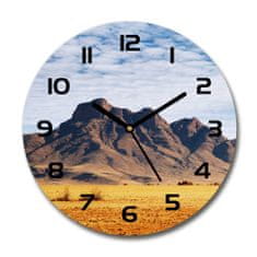 Wallmuralia Skleněné hodiny kulaté Namíbie skály černé fi 30 cm
