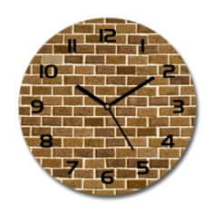Wallmuralia Skleněné hodiny kulaté Zděná zeď černé fi 30 cm