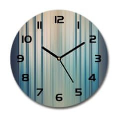 Wallmuralia Skleněné hodiny na stěnu Modrné pásky černé fi 30 cm