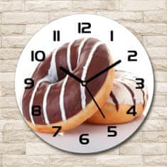 Wallmuralia Skleněné hodiny kulaté Zákusky s čokoládou černé fi 30 cm