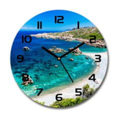 Wallmuralia Skleněné hodiny kulaté Mořský záliv černé fi 30 cm
