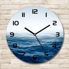 Wallmuralia Skleněné hodiny kulaté Mořské vlny černé fi 30 cm