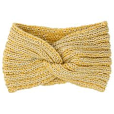 Delami Pohodlná pletená čelenka Aida se zlatou přízí, žlutá