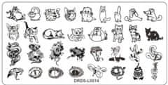 TOJATO Razítkovací deska, vzory na nehty, nail art, Kočky, DRDS-L0014 