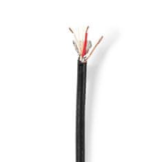 Nedis profi mikrofoní kabel 6 mm, 2 x 0.35 mm měď, černý, 100 m (CABR1535BK1000)