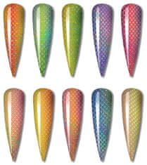 TOJATO Kosmetická přenosová fólie na nehty 10cmx4cm Ombre, Ryby, Mermaid, Hologram, žlutá, oranžová, růžová