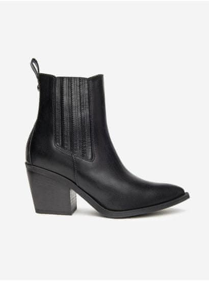 NeroGiardini Černé dámské kožené kotníkové boty Nero Giardini