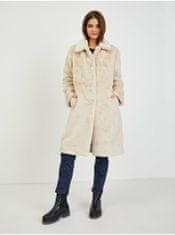 Guess Béžový dámský zimní kabát z umělé kožešiny Guess Angelica XL