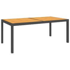 Vidaxl Zahradní stůl 150 x 90 x 75 cm polyratan a akáciové dřevo černý