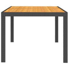 Vidaxl Zahradní stůl 150 x 90 x 75 cm polyratan a akáciové dřevo černý