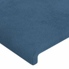 Greatstore Čelo postele s LED tmavě modré 83 x 16 x 118/128 cm samet