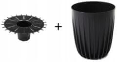 Lamela Plastový květináč s vložkou černý Mira Eco 25 cm