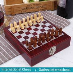 Dárková sada pro otevírání vína se šachovnicí a figurkami