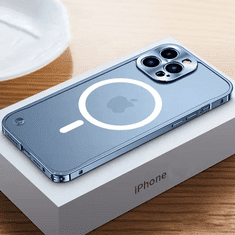 Symfony Kovový magnetický Magsafe kryt na Apple iPhone 14, modrý