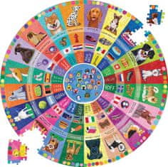 eeBoo  Kulaté puzzle Psi z celého světa 500 dílků