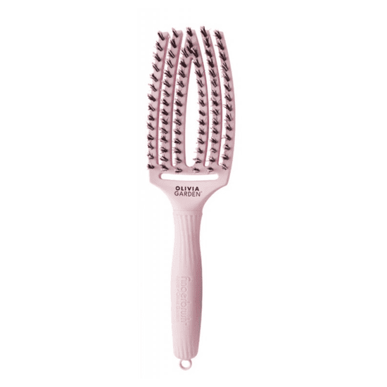 Olivia Garden Antistatický kartáč na vlasy Fingerbrush Combo Pastel Pink