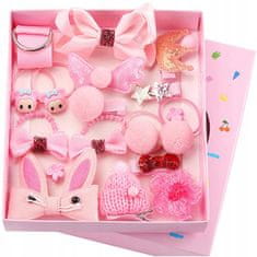 Korbi Sada gumiček s mašlí pro dívky růžové a fialové barvy