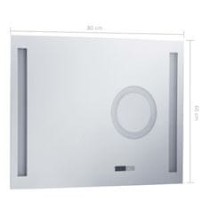 Greatstore Koupelnové zrcadlo s LED světly a dotykovým senzorem 80 x 60 cm