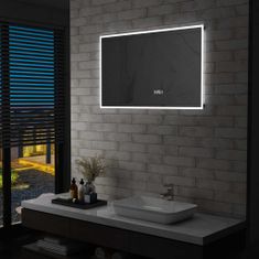 Petromila Koupelnové LED zrcadlo dotykový senzor zobrazení času 100x60 cm