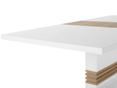 Beliani Jídelní stůl rozkládací bílá světlé dřevo 160/200x90 cm SANTANA
