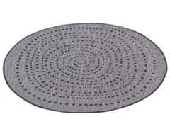 NORTHRUGS Kusový koberec Twin-Wendeteppiche 105418 Night Silver kruh – na ven i na doma 140x140 (průměr) kruh