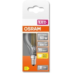 Osram LED žárovka E14 P45 5,5W = 60W 806lm 2700K Teplá bílá